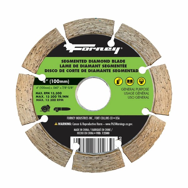 Forney Diamond Cut-Off Blade, Segmented, 4 in 71563 - main